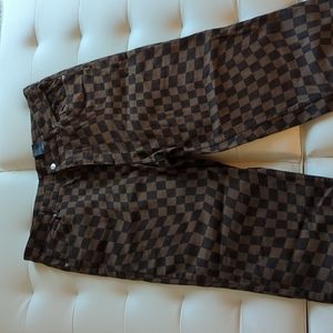H&M Divided XL brown checkerboard jeans
